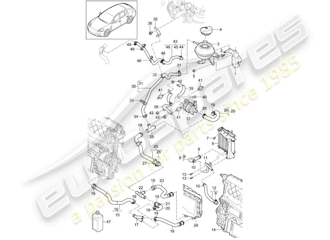 a part diagram from the porsche 2015 (panamera 970) parts catalogue