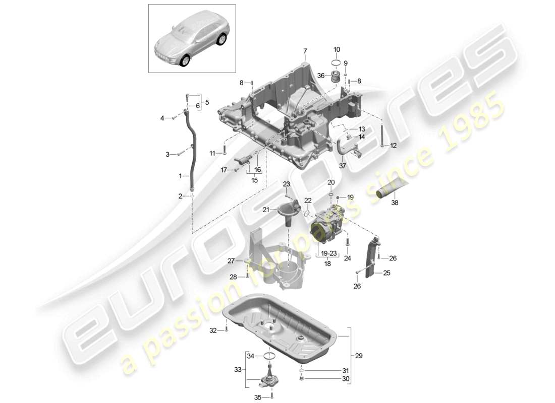 a part diagram from the porsche macan parts catalogue
