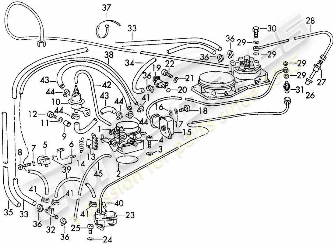 a part diagram from the porsche 1972 (911) parts catalogue