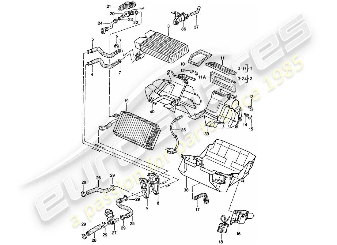 a part diagram from the porsche 1988 (944) parts catalogue