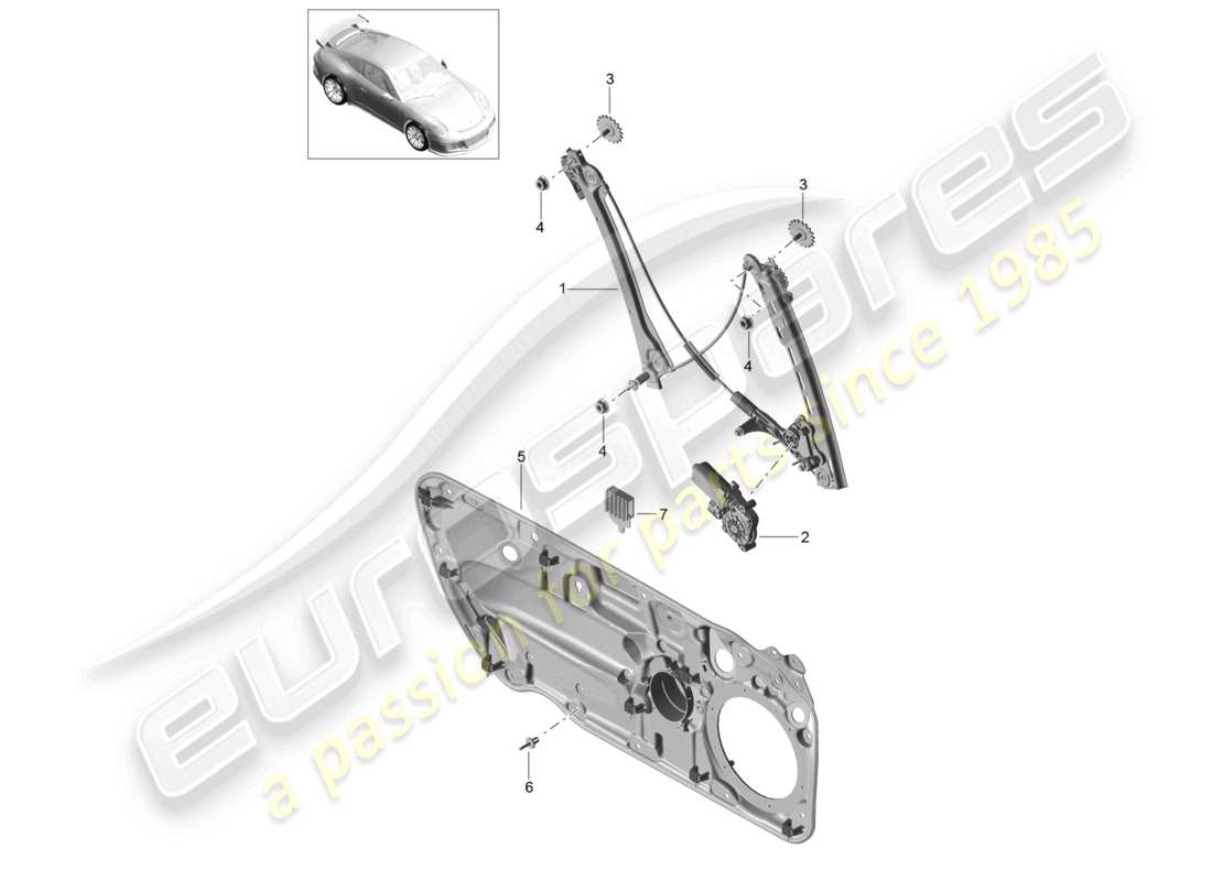 VIEW PARTS DIAGRAMS FROM THE PORSCHE 991 PARTS CATALOGUE a part diagram from the porsche 991 parts catalogue