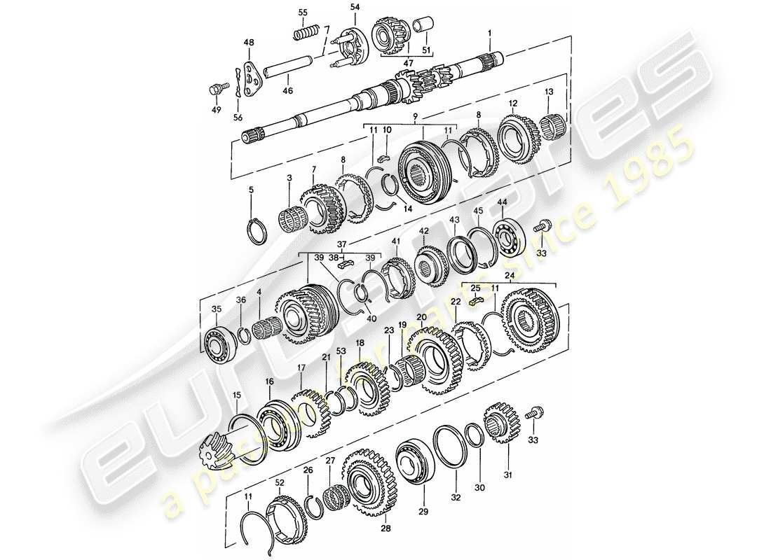a part diagram from the porsche 1986 (924s) parts catalogue