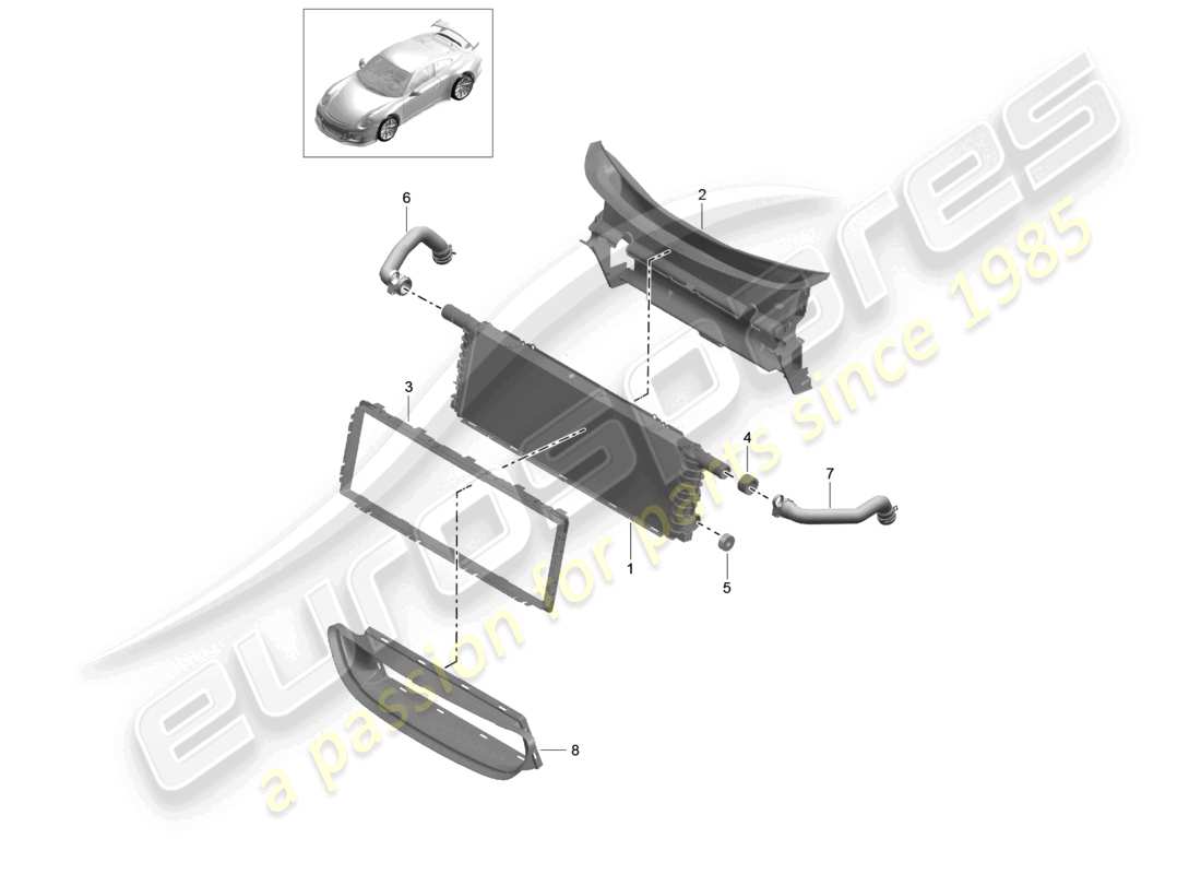 a part diagram from the porsche 2015 (991-1 r/gt3/rs) parts catalogue