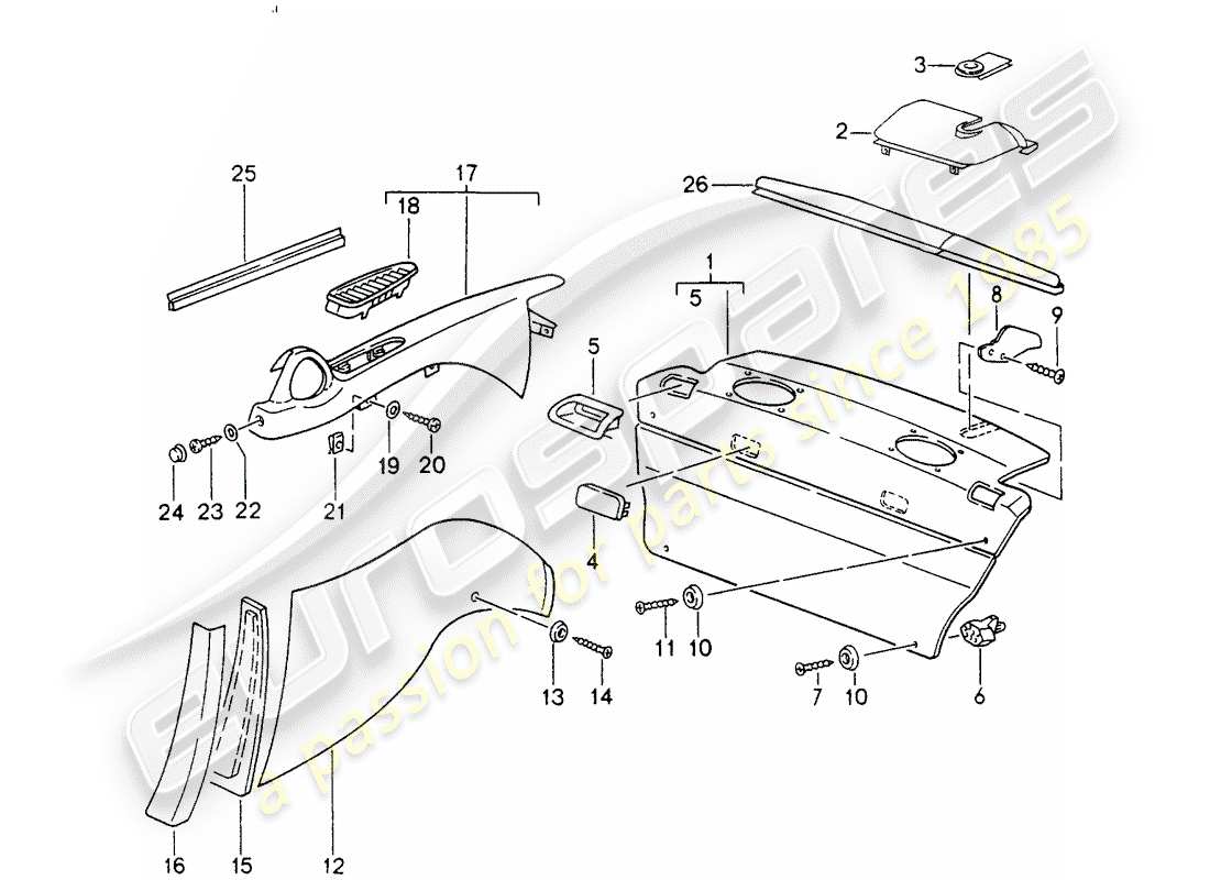 VIEW PARTS DIAGRAMS FROM THE PORSCHE 993 PARTS CATALOGUE a part diagram from the porsche 993 parts catalogue