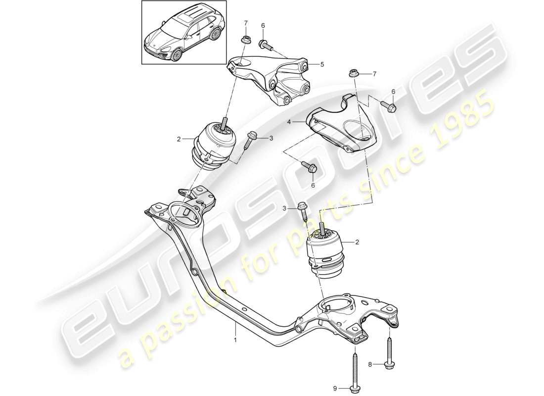 a part diagram from the porsche 2017 (cayenne e2 92a) parts catalogue