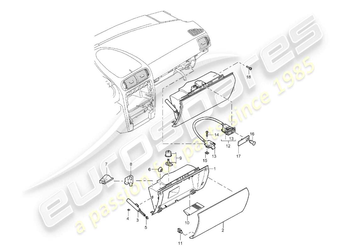 a part diagram from the porsche 2004 (cayenne e1 9pa) parts catalogue