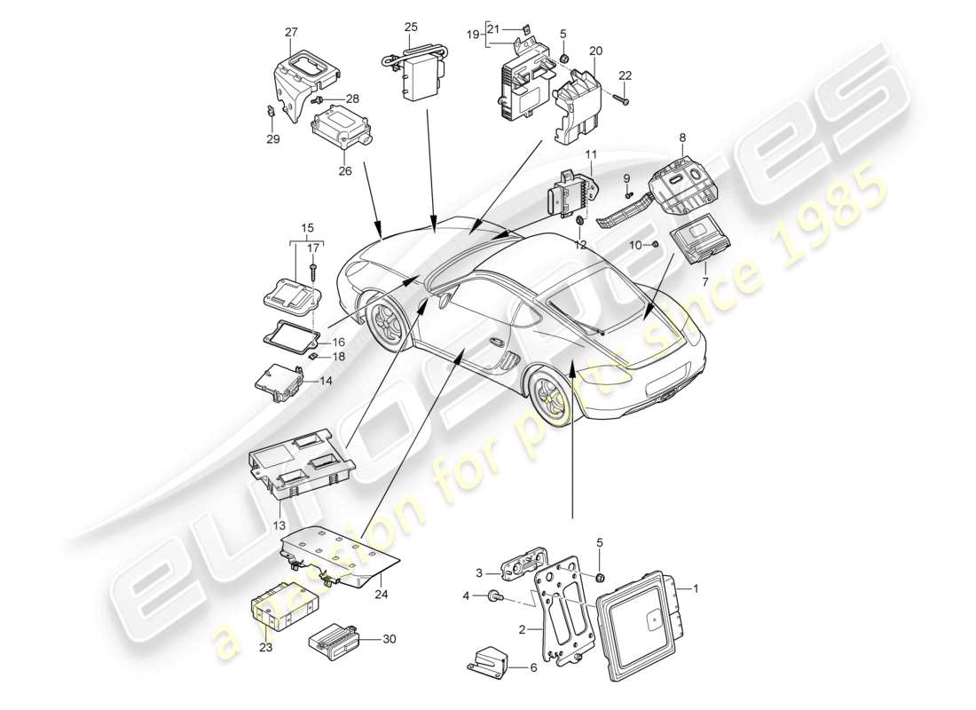 a part diagram from the porsche cayman parts catalogue