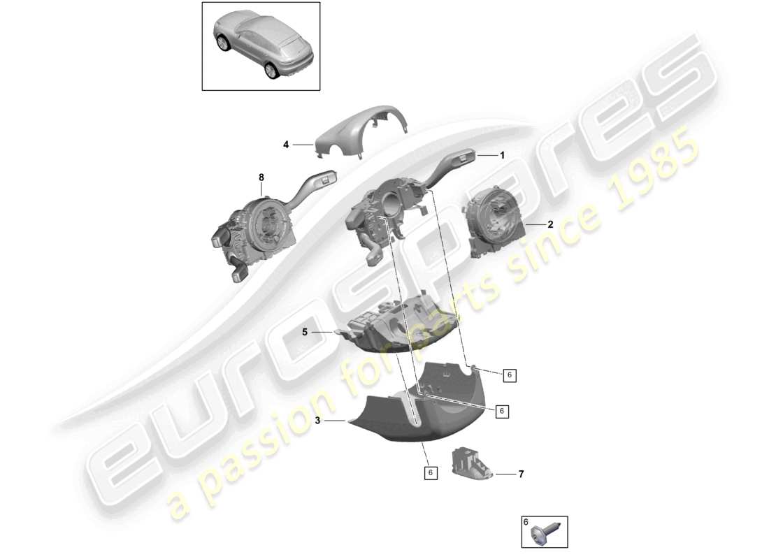a part diagram from the porsche 2020 (macan) parts catalogue