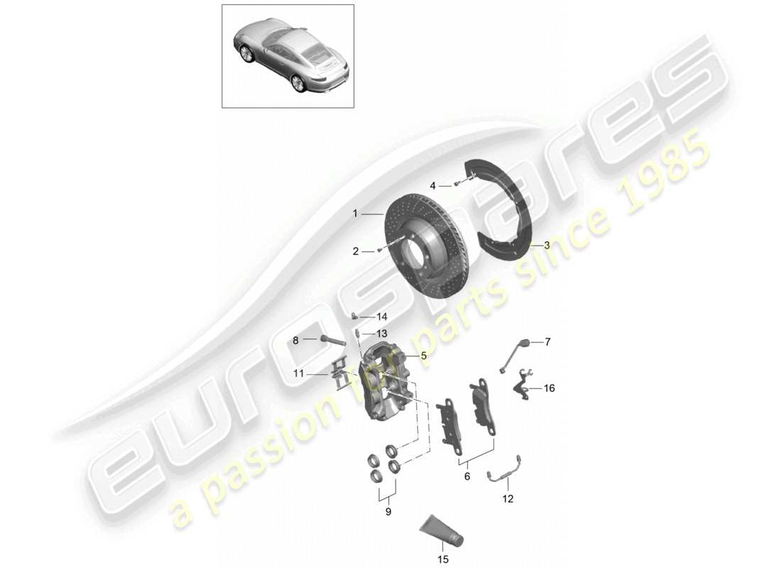 a part diagram from the porsche 991 parts catalogue