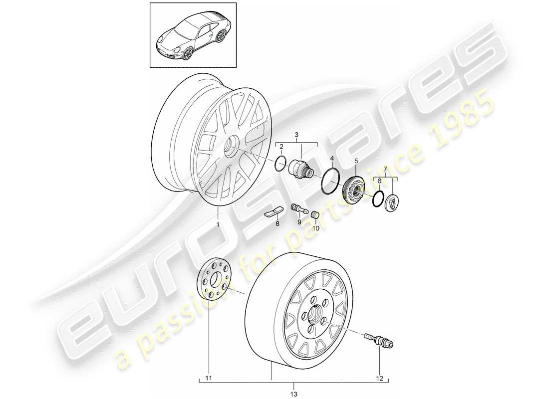 a part diagram from the porsche 997 parts catalogue