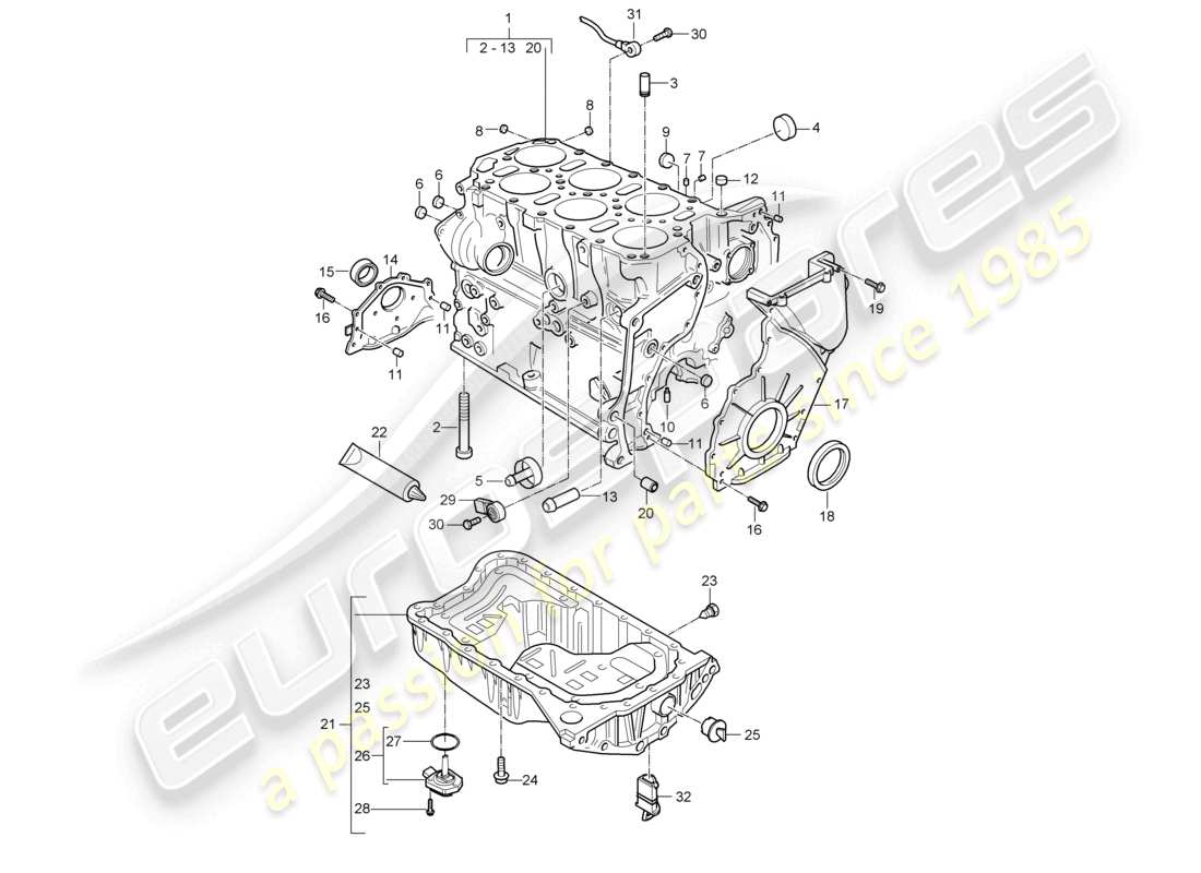a part diagram from the porsche 2004 (cayenne e1 9pa) parts catalogue