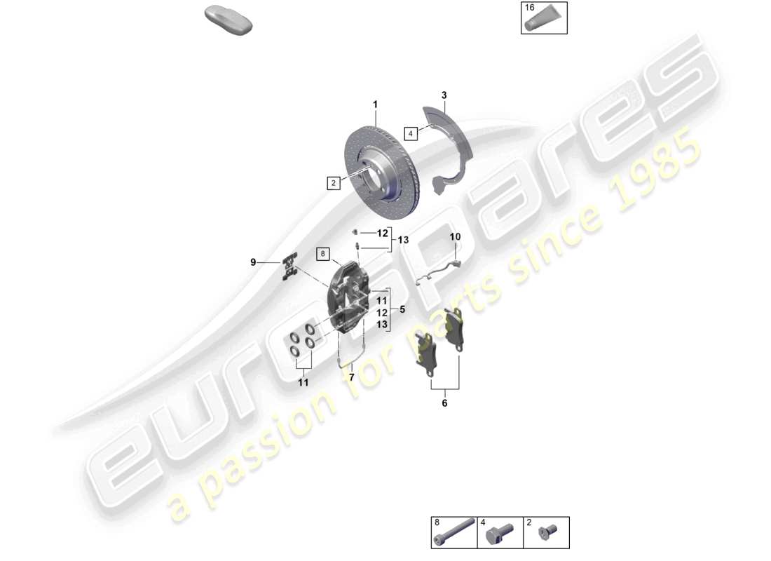 a part diagram from the porsche 2020 (718 boxster spyder) parts catalogue