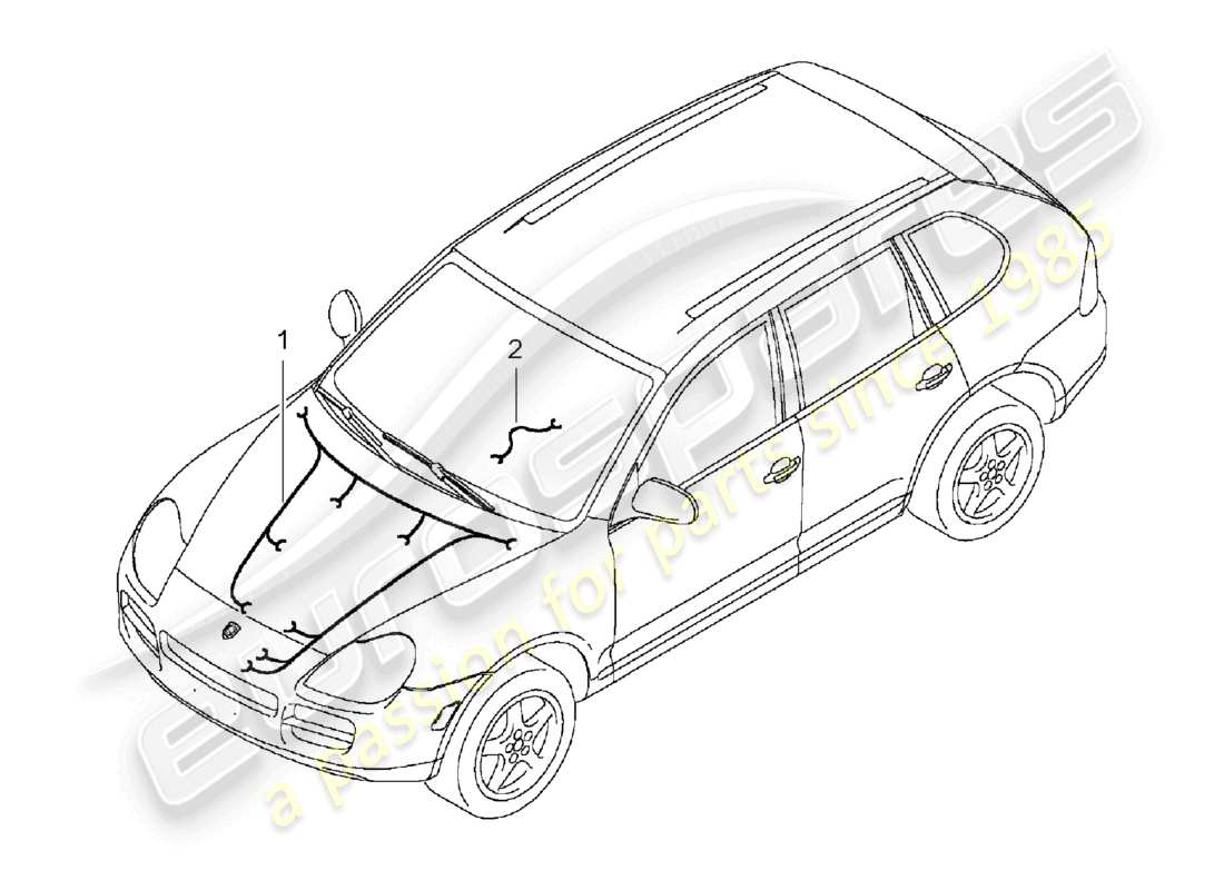 a part diagram from the porsche 2004 (cayenne e1 9pa) parts catalogue