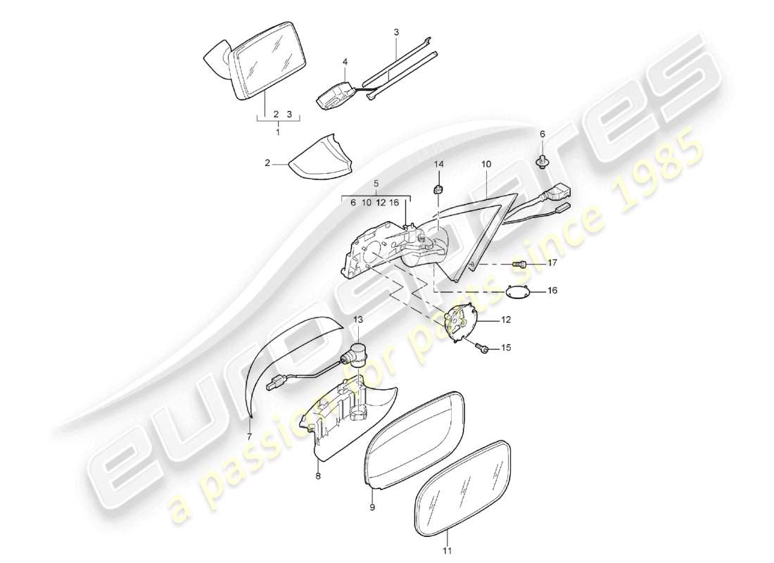 a part diagram from the porsche 2003 (cayenne e1 9pa) parts catalogue