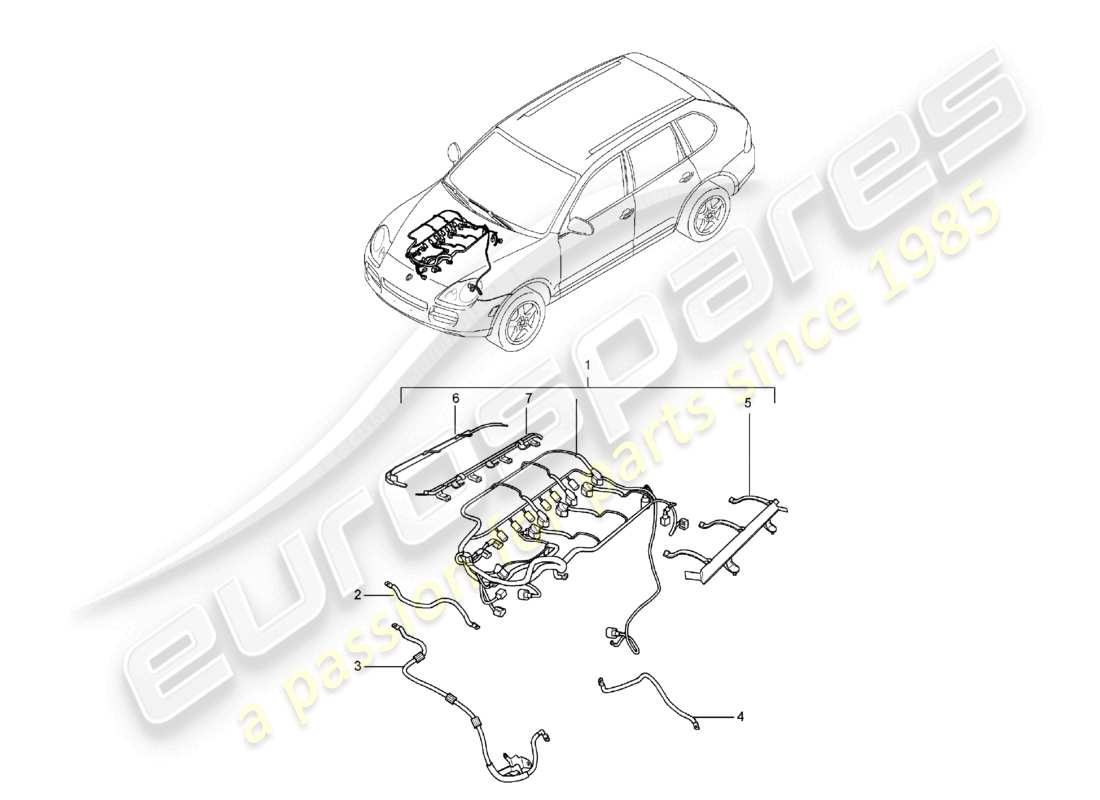a part diagram from the porsche cayenne parts catalogue