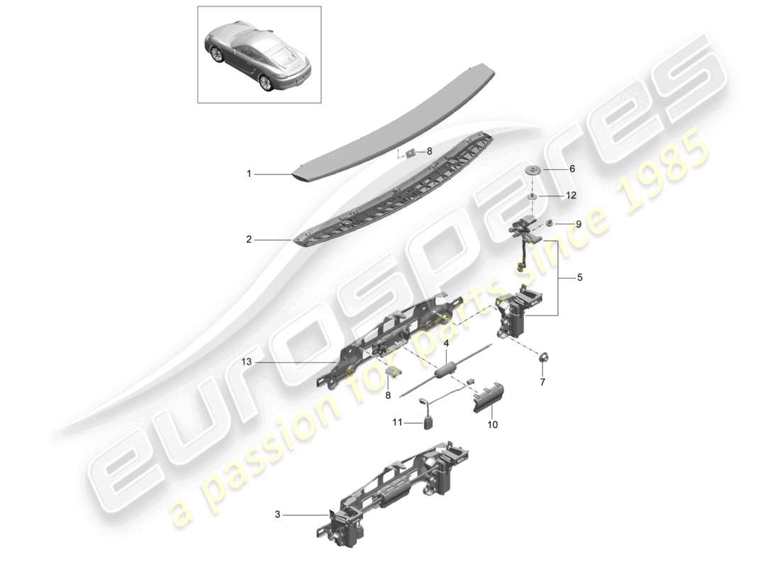 a part diagram from the porsche cayman parts catalogue