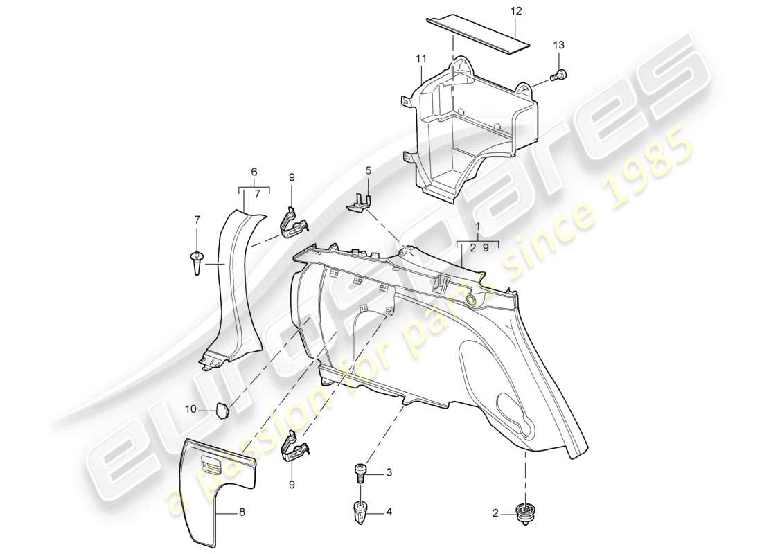 a part diagram from the porsche 2004 (cayenne e1 9pa) parts catalogue
