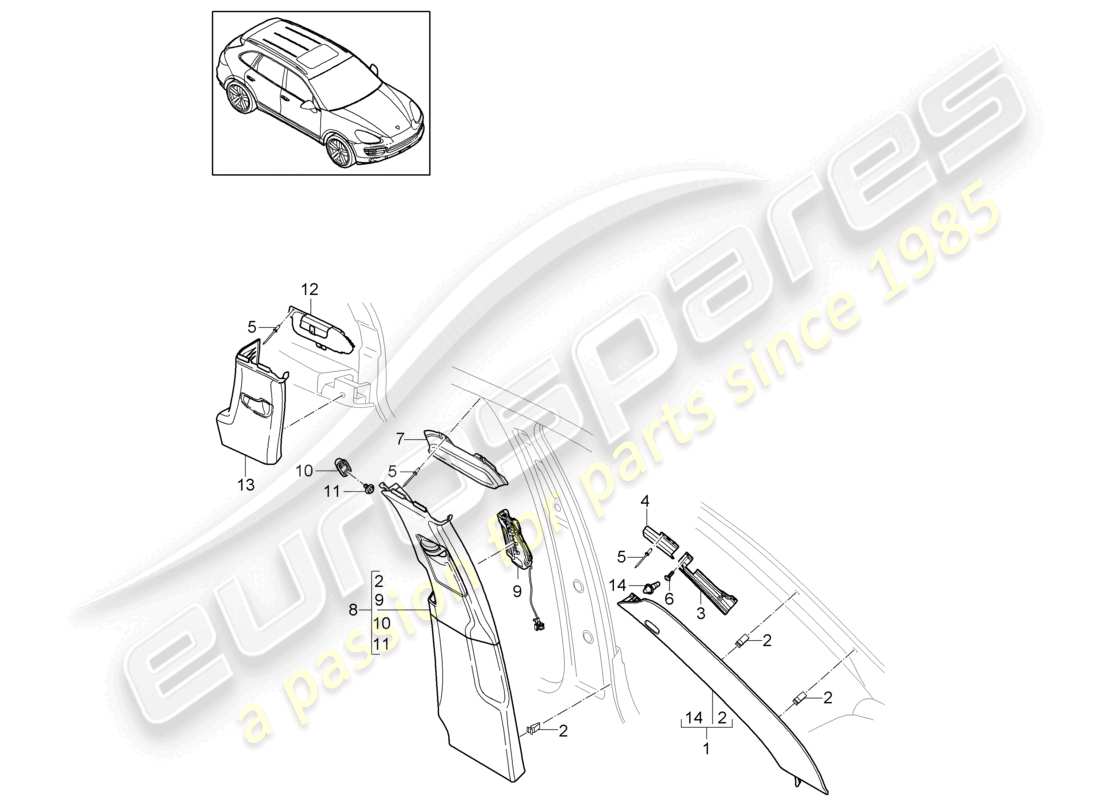 a part diagram from the porsche cayenne parts catalogue