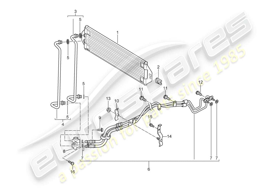 a part diagram from the porsche 2003 (cayenne e1 9pa) parts catalogue
