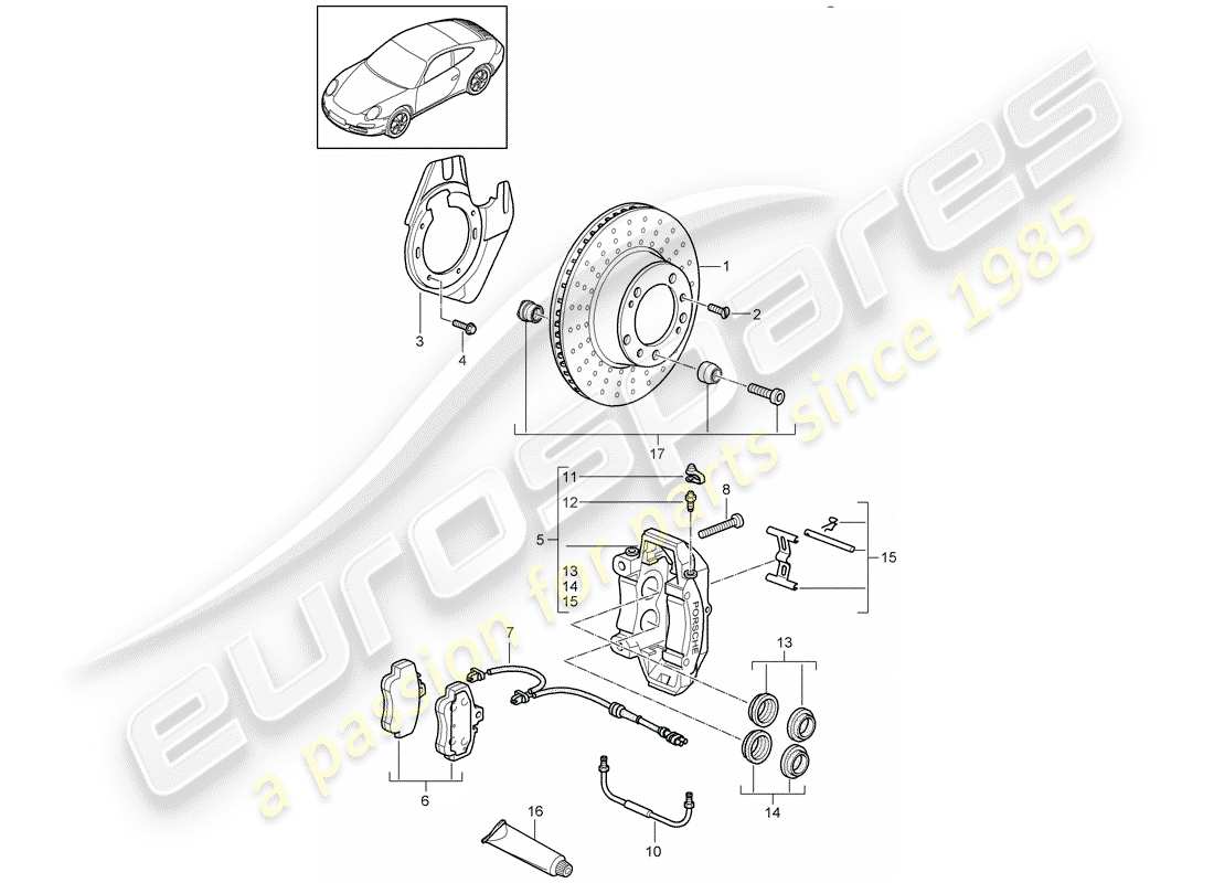 a part diagram from the porsche 997 parts catalogue