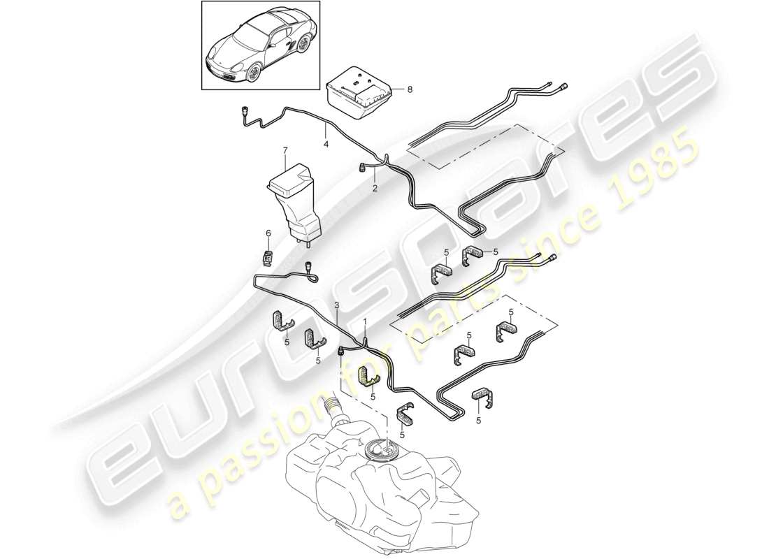 a part diagram from the porsche cayman parts catalogue
