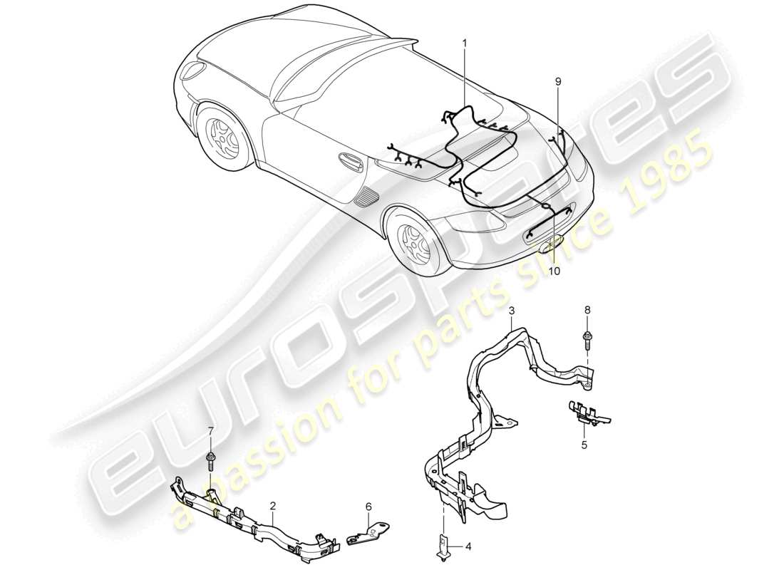 a part diagram from the porsche 2005 (987 boxster) parts catalogue