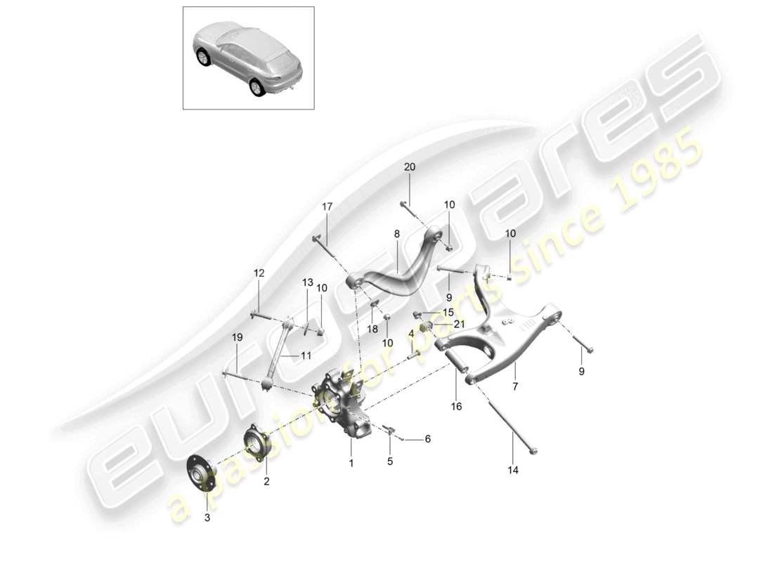 a part diagram from the porsche 2014 (macan) parts catalogue