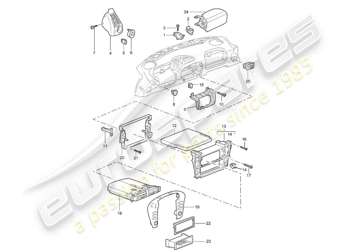 a part diagram from the porsche 2002 (986 boxster) parts catalogue
