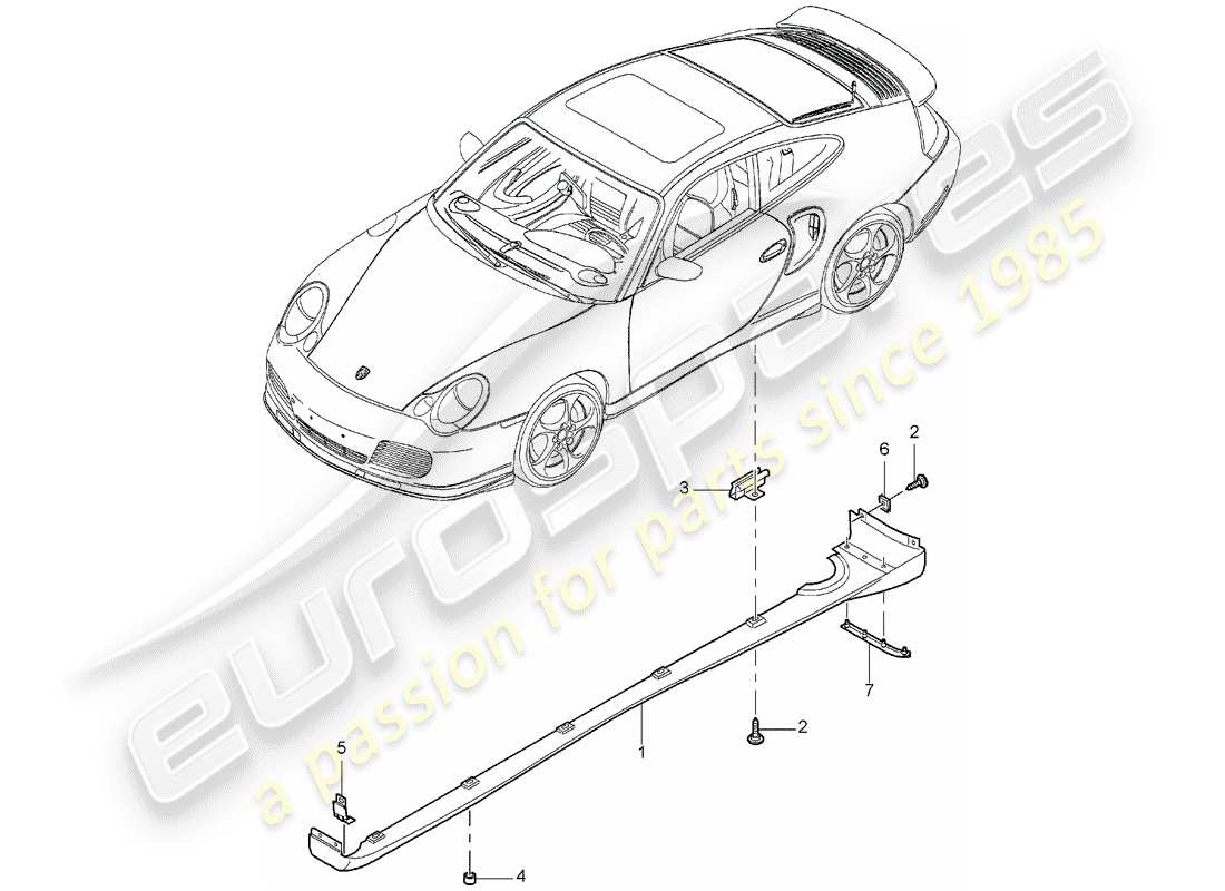 a part diagram from the porsche 2003 (996 turbo / gt2) parts catalogue