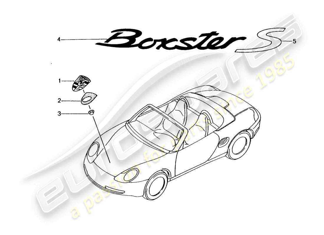 a part diagram from the porsche 2004 (986 boxster) parts catalogue