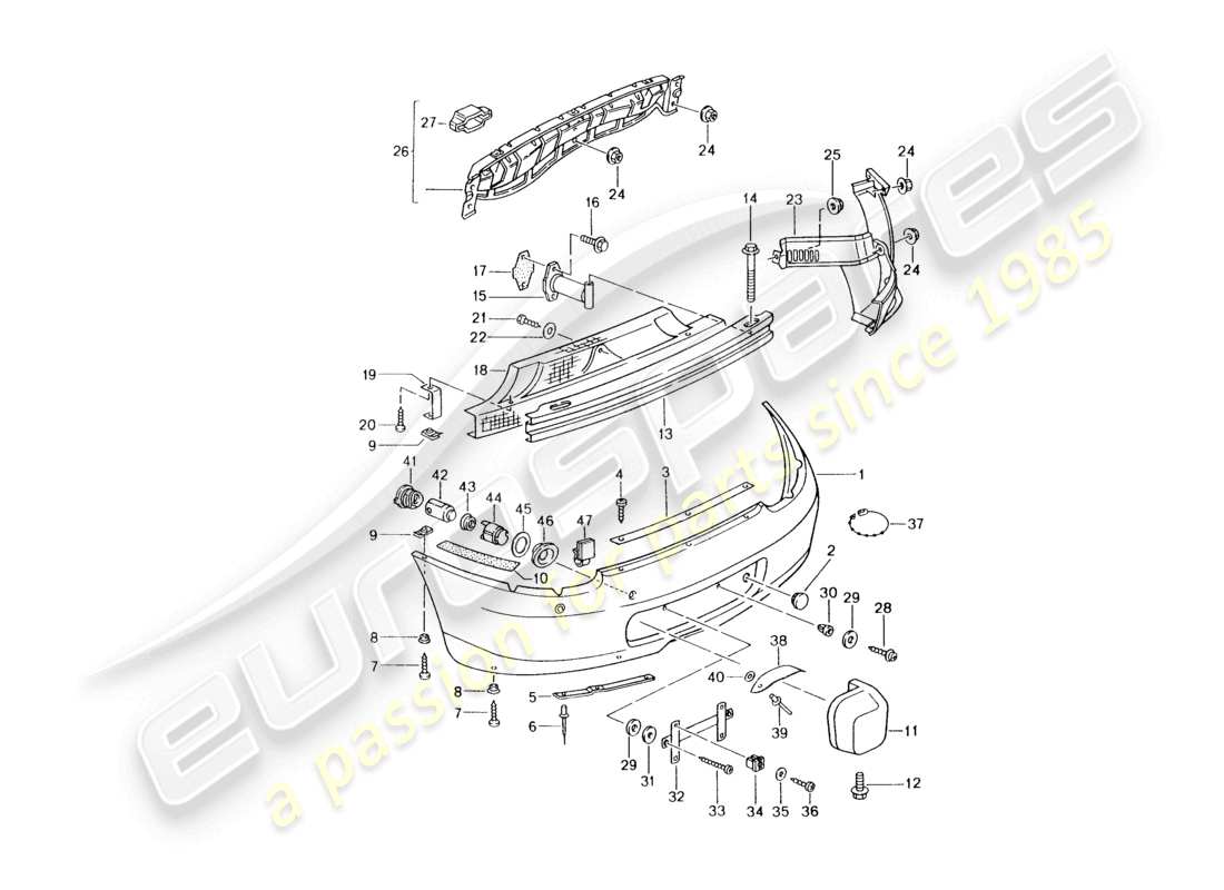 a part diagram from the porsche 2004 (986 boxster) parts catalogue