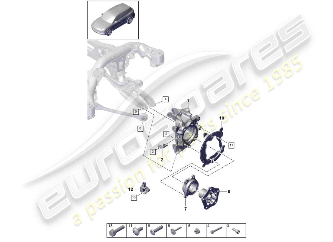 a part diagram from the porsche 2020 (cayenne e3 9ya/9yb) parts catalogue