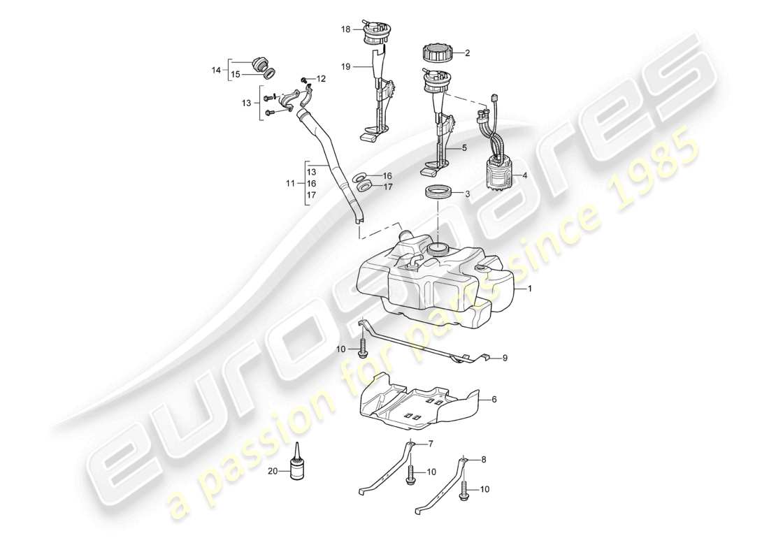 a part diagram from the porsche cayman parts catalogue