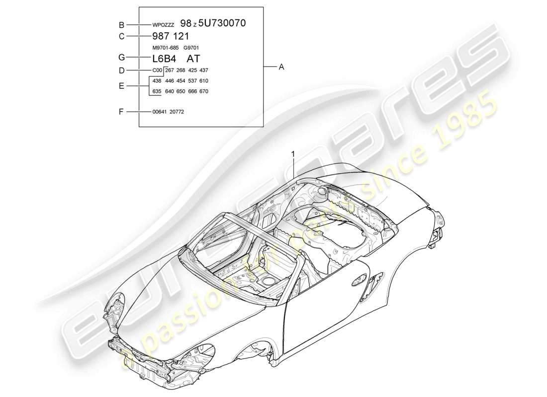 a part diagram from the porsche boxster parts catalogue