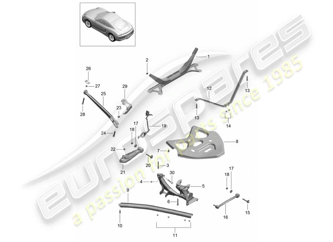 a part diagram from the porsche 2015 (981 cayman) parts catalogue