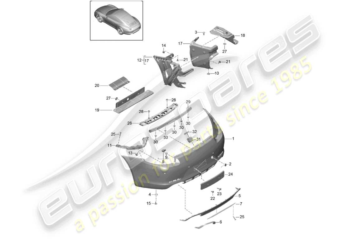 a part diagram from the porsche 991 parts catalogue