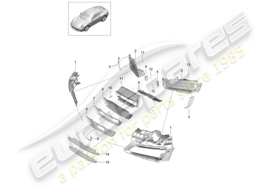 a part diagram from the porsche 991 parts catalogue