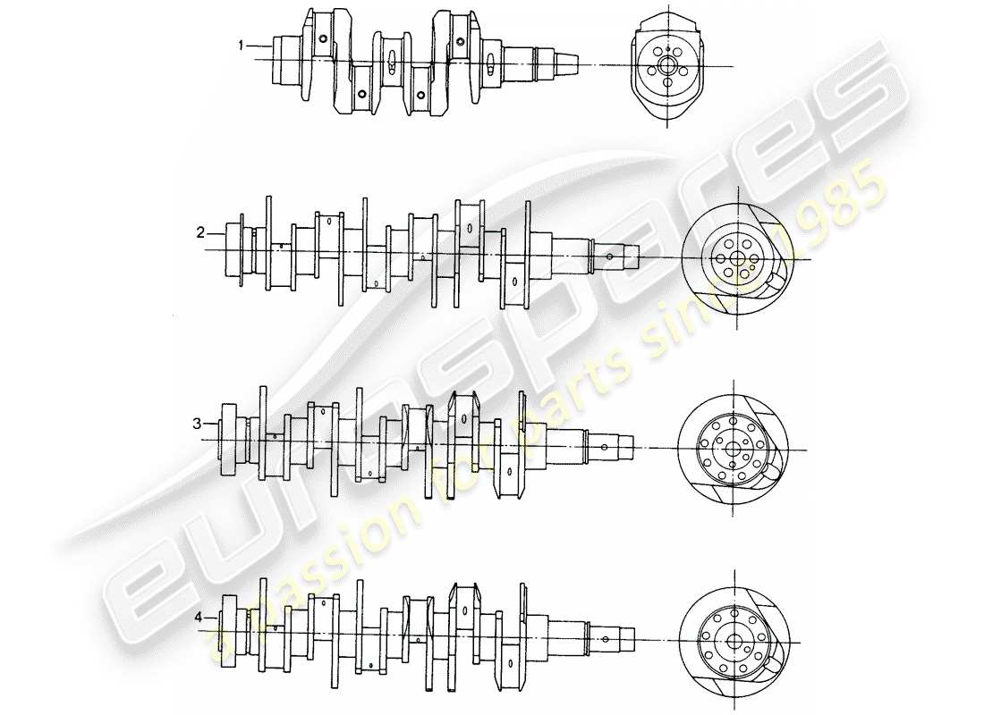a part diagram from the porsche 2011 (refurbished and exchange catalogue) parts catalogue
