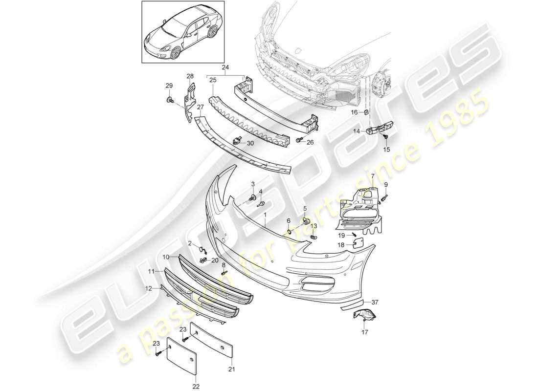 a part diagram from the porsche panamera parts catalogue
