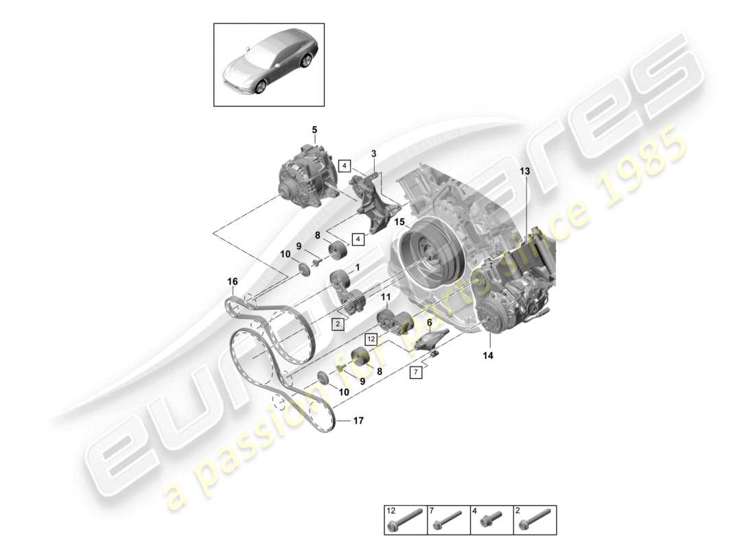 a part diagram from the porsche panamera parts catalogue