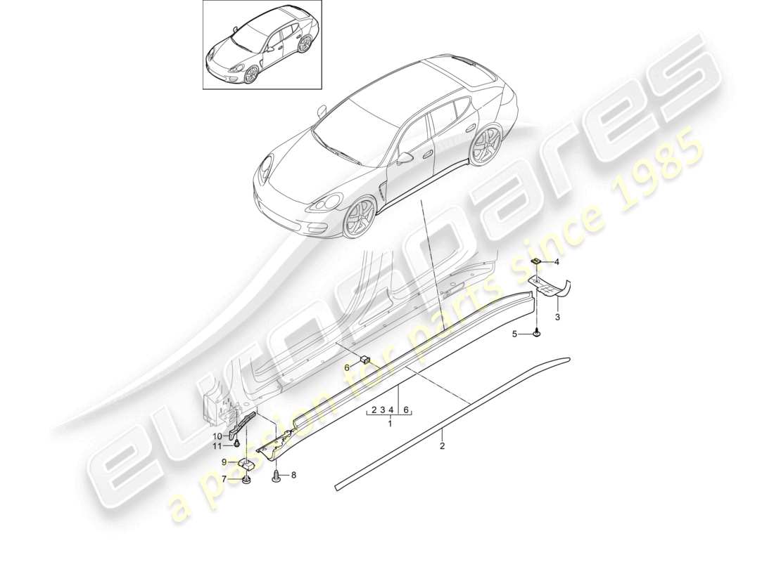 a part diagram from the porsche 2013 (panamera 970) parts catalogue