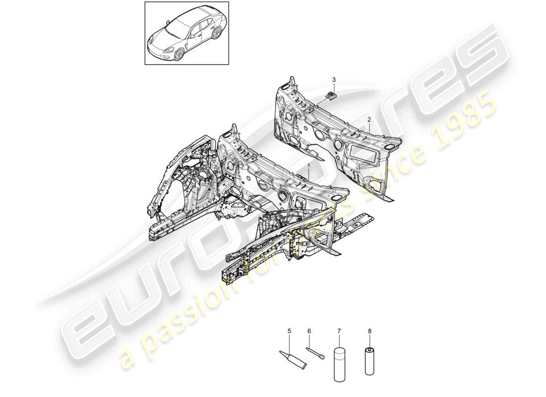 a part diagram from the porsche panamera parts catalogue