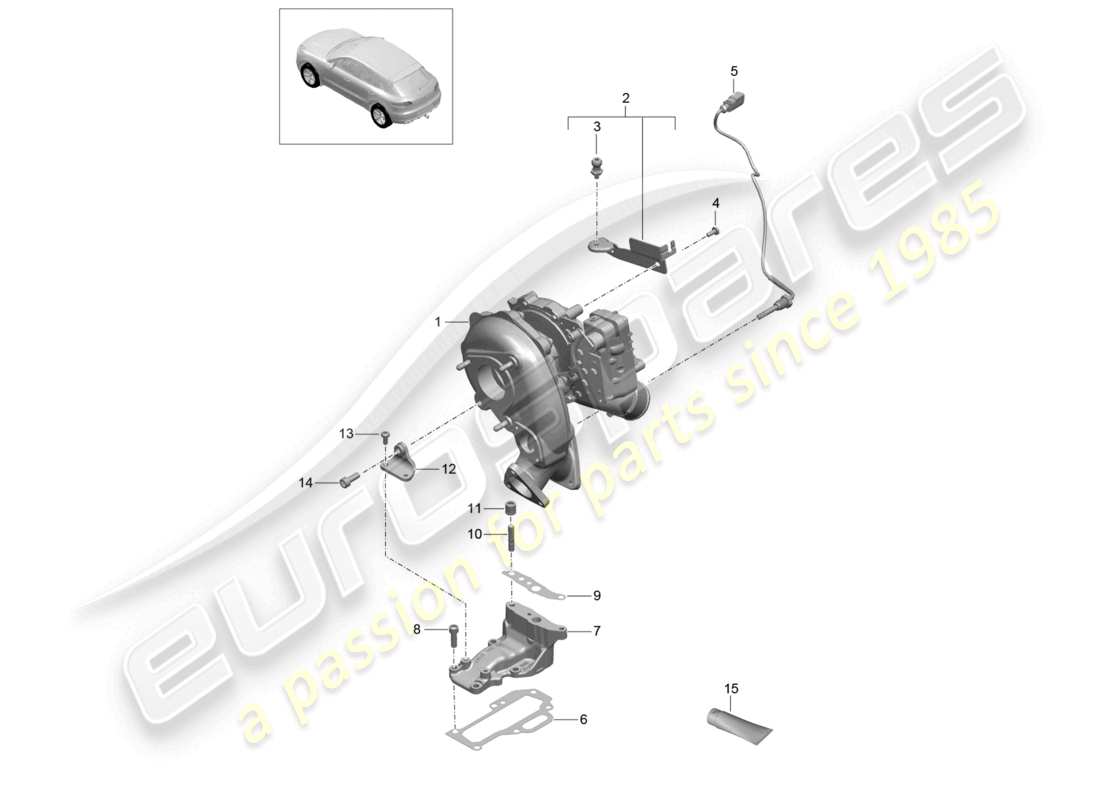 a part diagram from the porsche 2015 (macan) parts catalogue