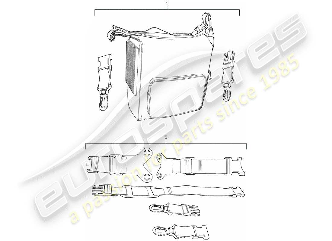 a part diagram from the porsche 2020 (tequipment panamera) parts catalogue
