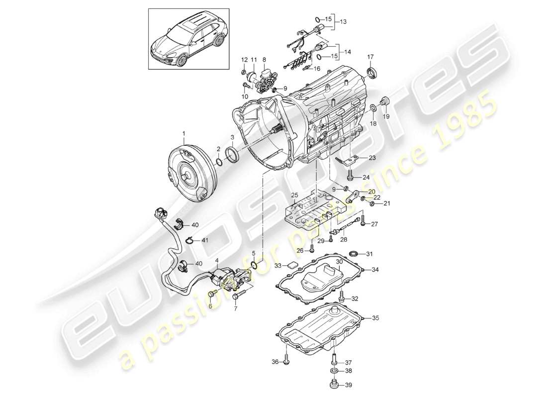 a part diagram from the porsche 2013 (cayenne e2 92a) parts catalogue