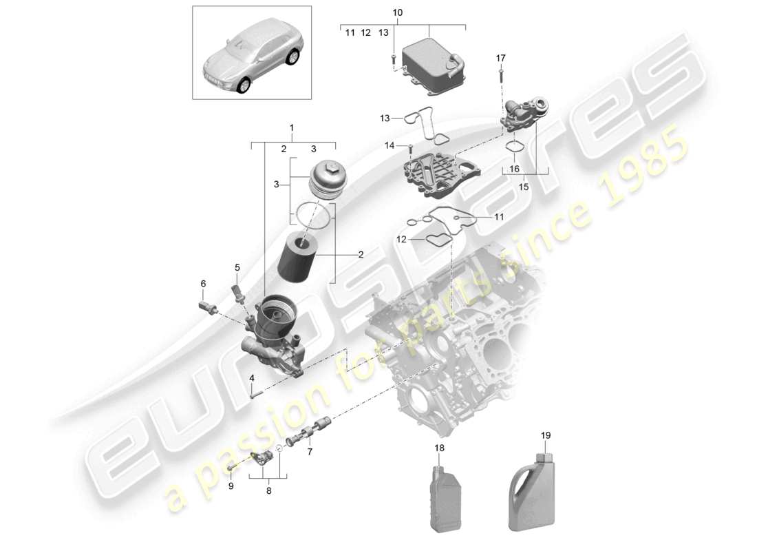 a part diagram from the porsche 2018 (macan) parts catalogue