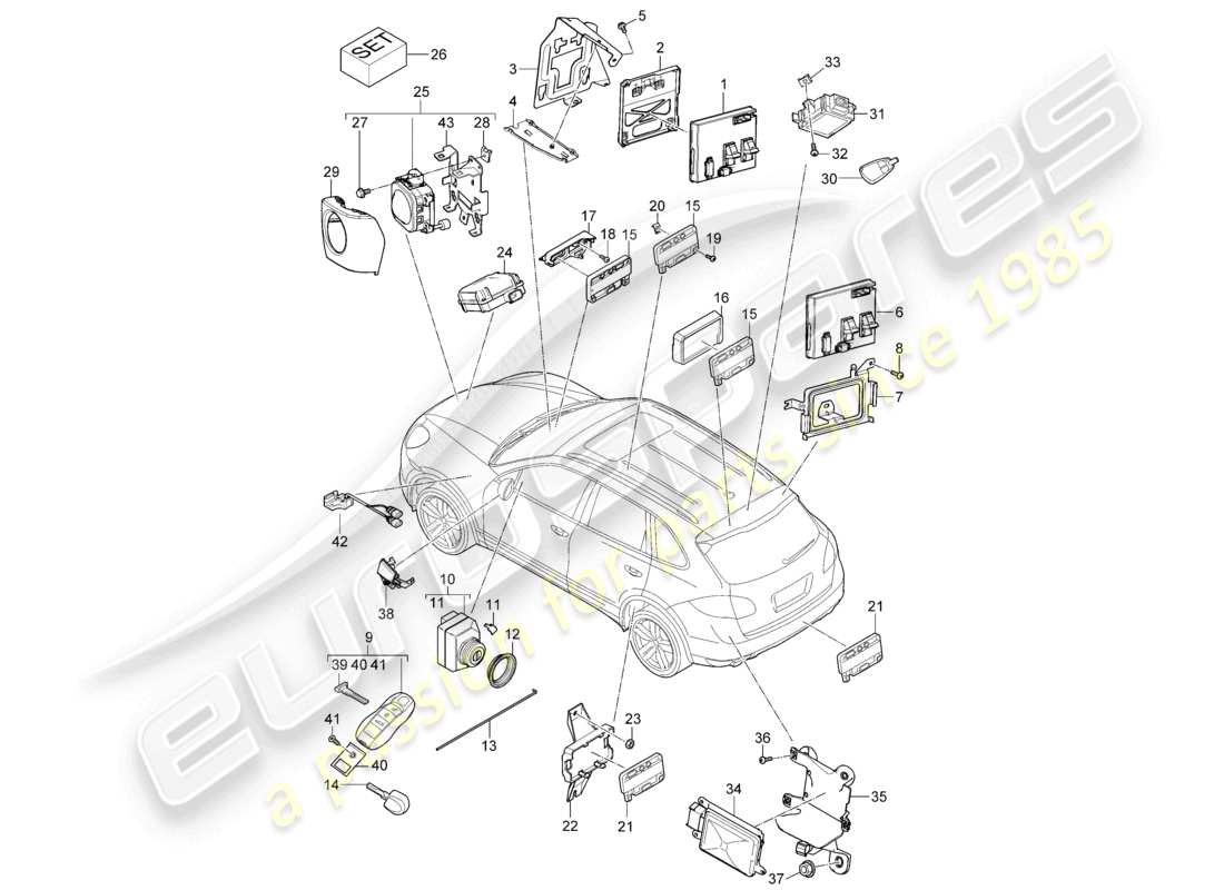 a part diagram from the porsche 2017 (cayenne e2 92a) parts catalogue