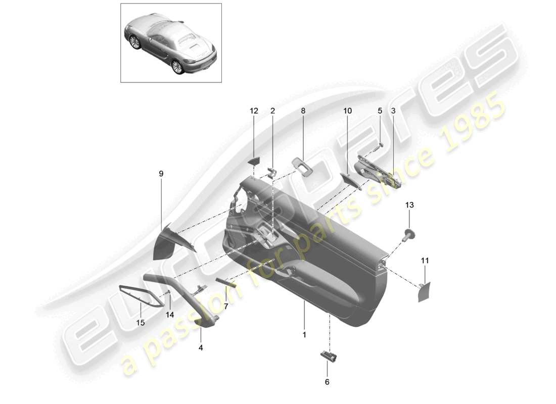 a part diagram from the porsche 2015 (981 boxster) parts catalogue