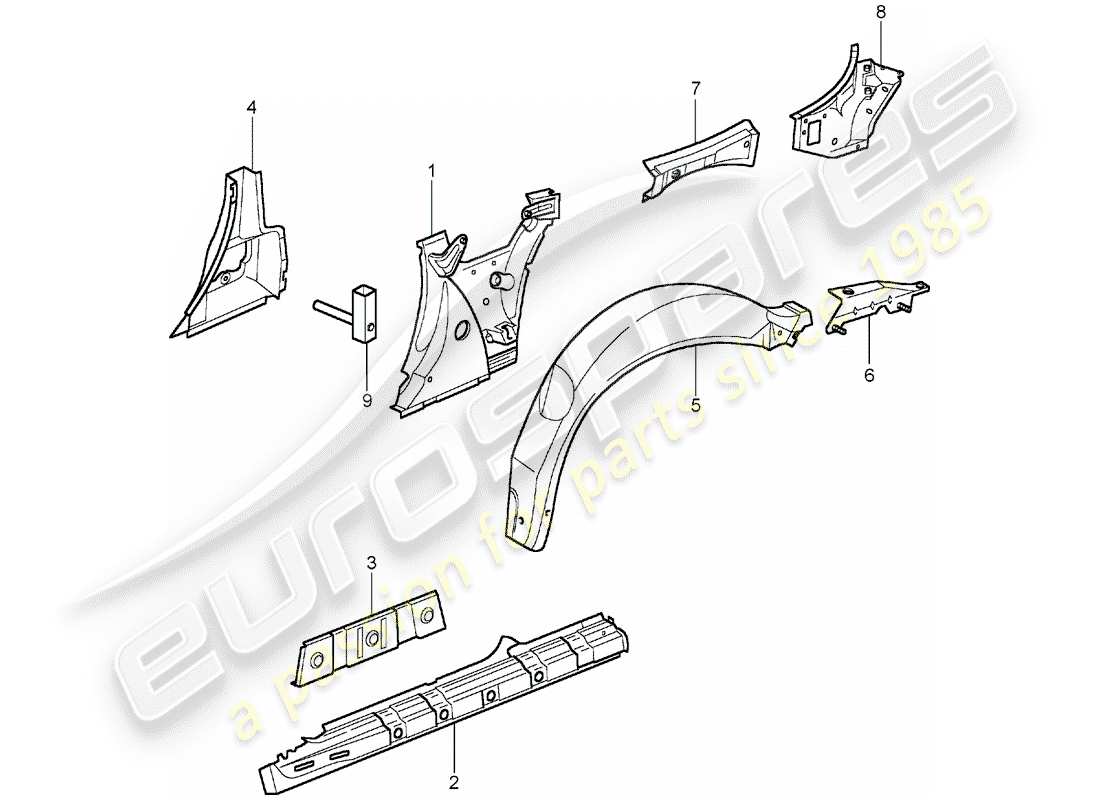 a part diagram from the porsche 996 parts catalogue