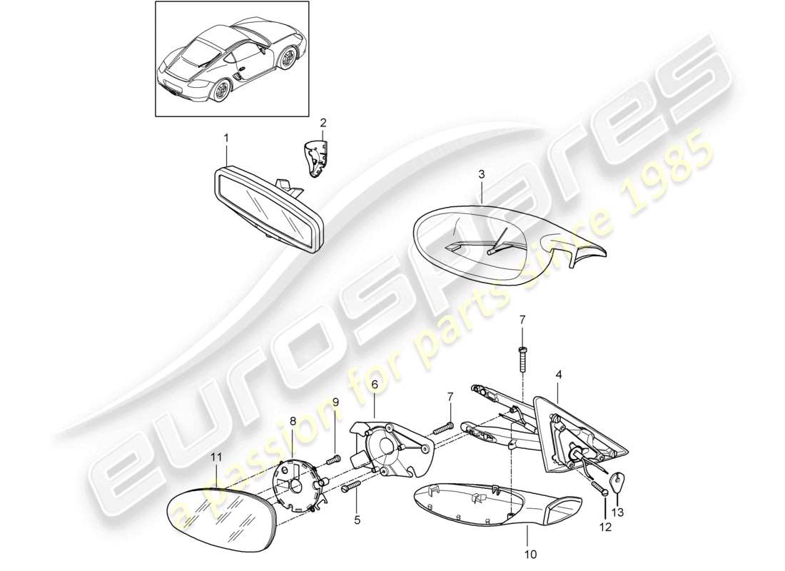 a part diagram from the porsche 2006 (987 cayman) parts catalogue